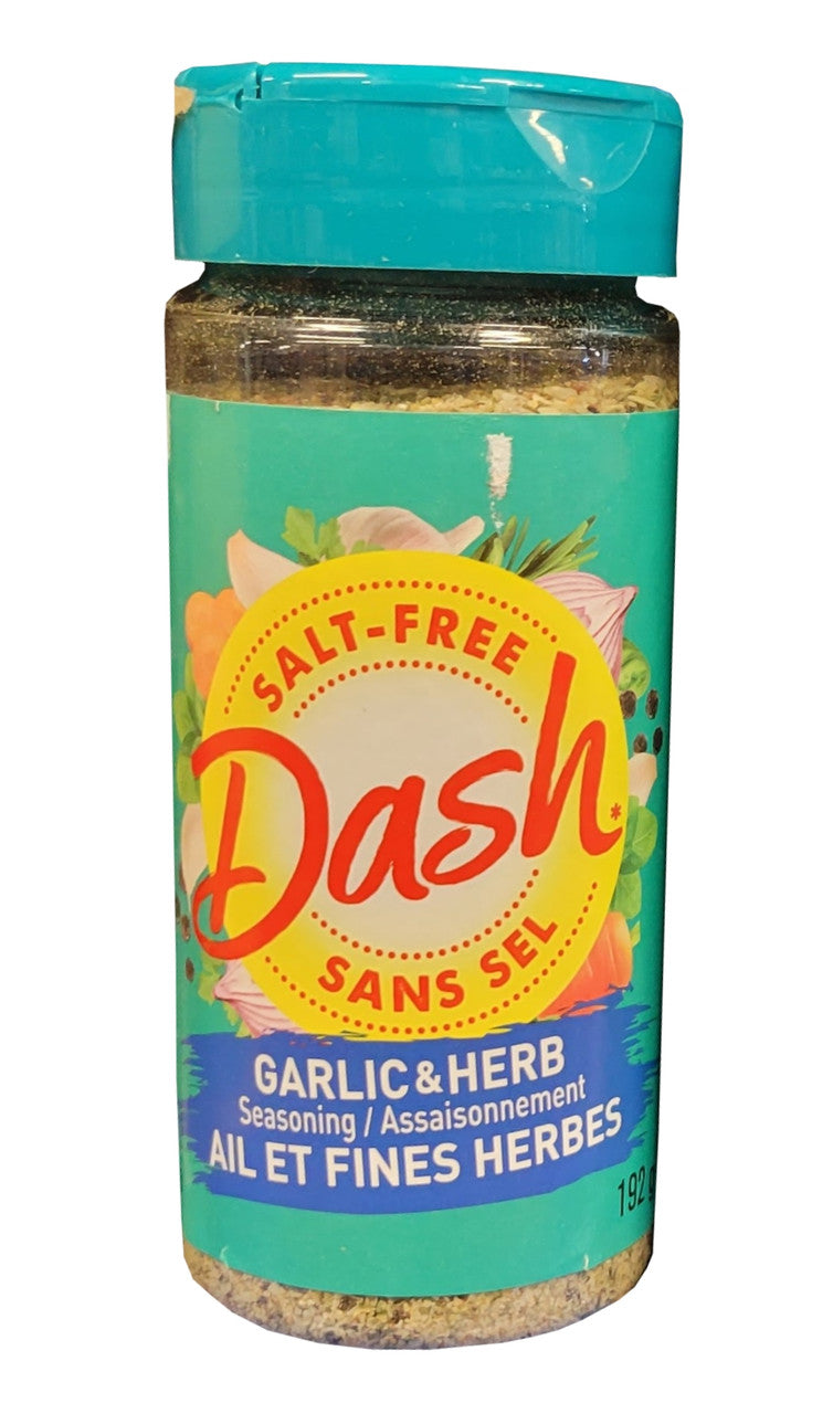 Dash Salt-Free Garlic & Herb Seasoning, 192g/6.7 oz., Bottle Left Angle